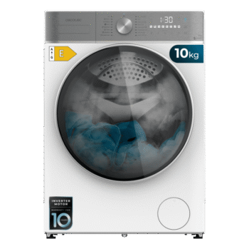Cecotec Lavadora 10Kg de Carga Frontal Bolero Dresscode 10500 Inverter A. 1950W, 1400 rpm, Motor Inverter Plus, Bajo Consumo, 16 Programas, Lavado con Vapor, Delay Start [Clase de eficiencia energética A]